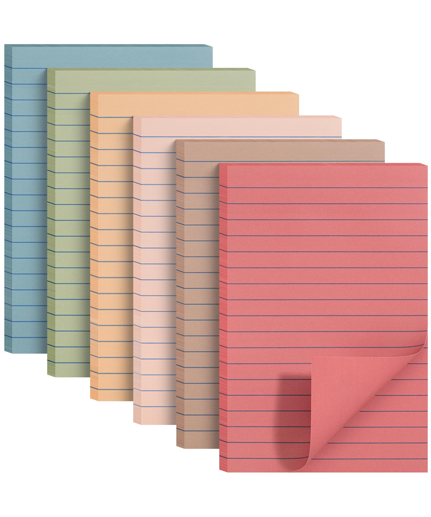 Mr. Pen- Lined Sticky Notes 3x3, 6 Pads, 45 Sheet/Pads, Pastel Colors, Sticky Notes with Lines