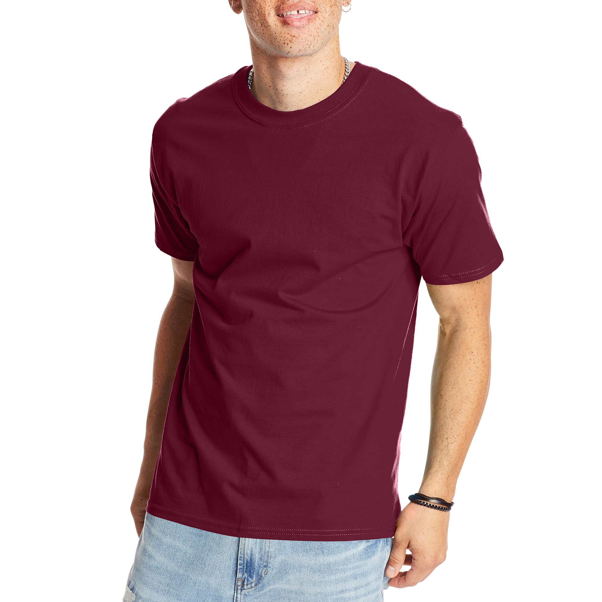 Hanes Men's Beefy-t T-Shirt, Heavyweight Cotton Tee, 1 Or 2 Pack, Big & Tall