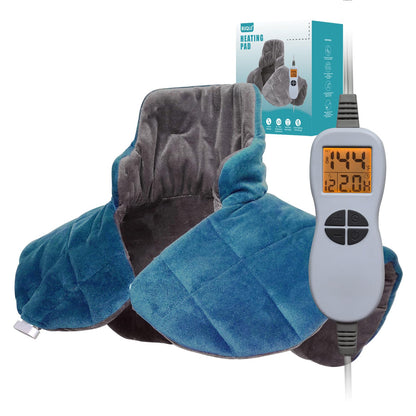 26" x 35" Flannel Neck&Shoulder&Back Heating Pad with 12 Temperature Settings&Countdown Timer, Pain Relief for Back/Neck/Shoulders/Menstrual Pain, Christmas Gifts for Women Men Mom Dad(Light Tan)