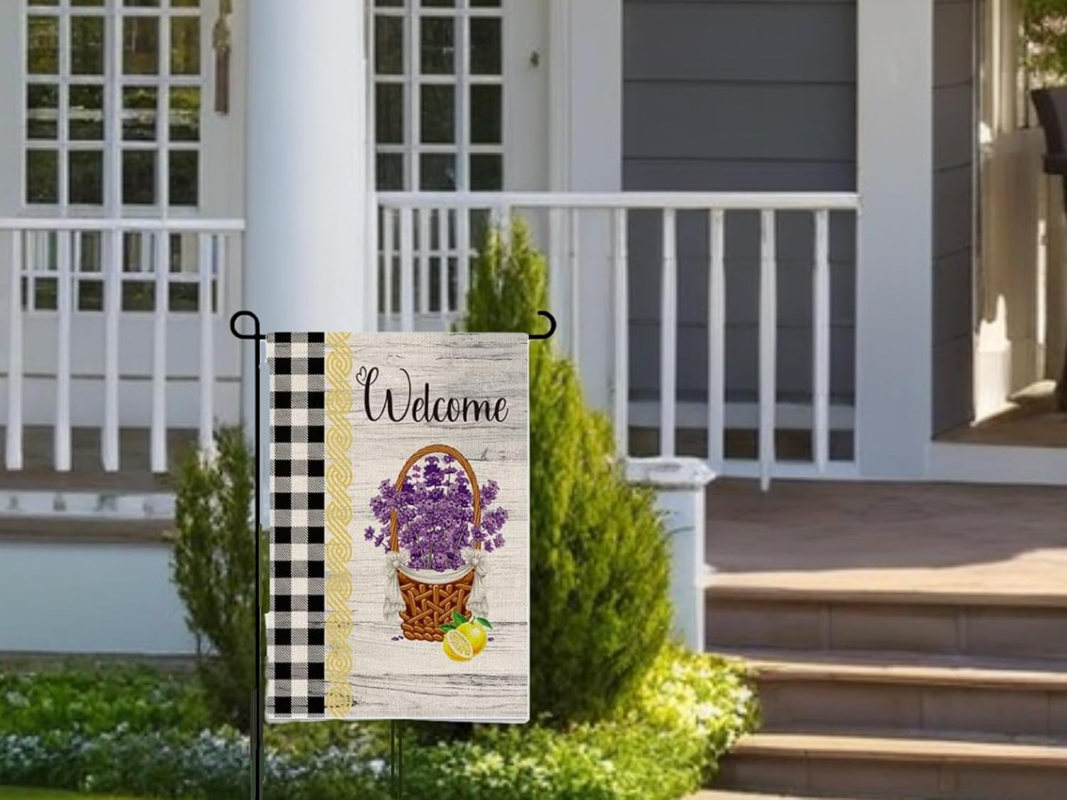 28x40 Inch Double Sided Spring Garden Flag - Seasonal Large Outdoor Yard Flags of Burlap - Welcome Spring Holiday Flags for Outdoors - Outside Decorative Banners for Yard - Welcome Flower Flag