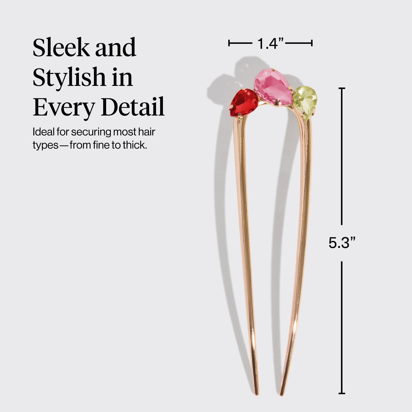 Kitsch Metal French Hair Pin for Women - Elegant Hair Accessories, Ideal for Buns & French Twist, Designed for a Secure, Comfortable Fit | Ideal Gifts for Women - Hematite
