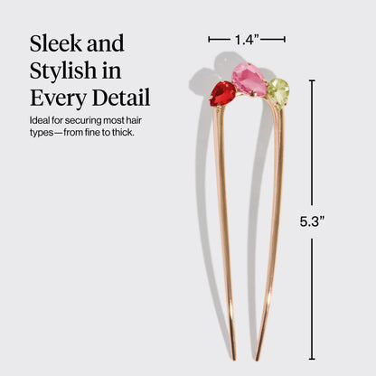 Kitsch Metal French Hair Pin for Women - Elegant Hair Accessories, Ideal for Buns & French Twist, Designed for a Secure, Comfortable Fit | Ideal Gifts for Women - Hematite