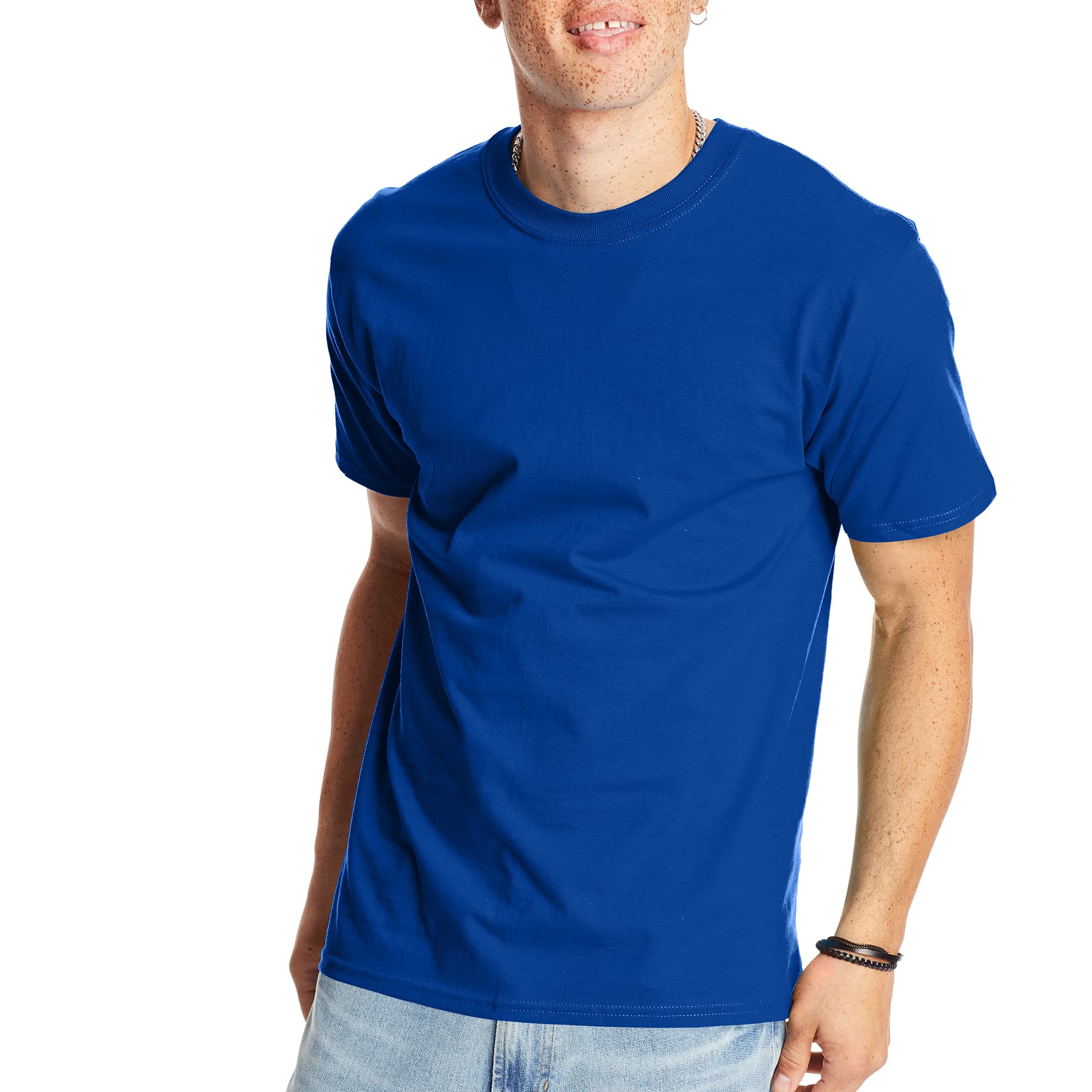 Hanes Men's Beefy-t T-Shirt, Heavyweight Cotton Tee, 1 Or 2 Pack, Big & Tall