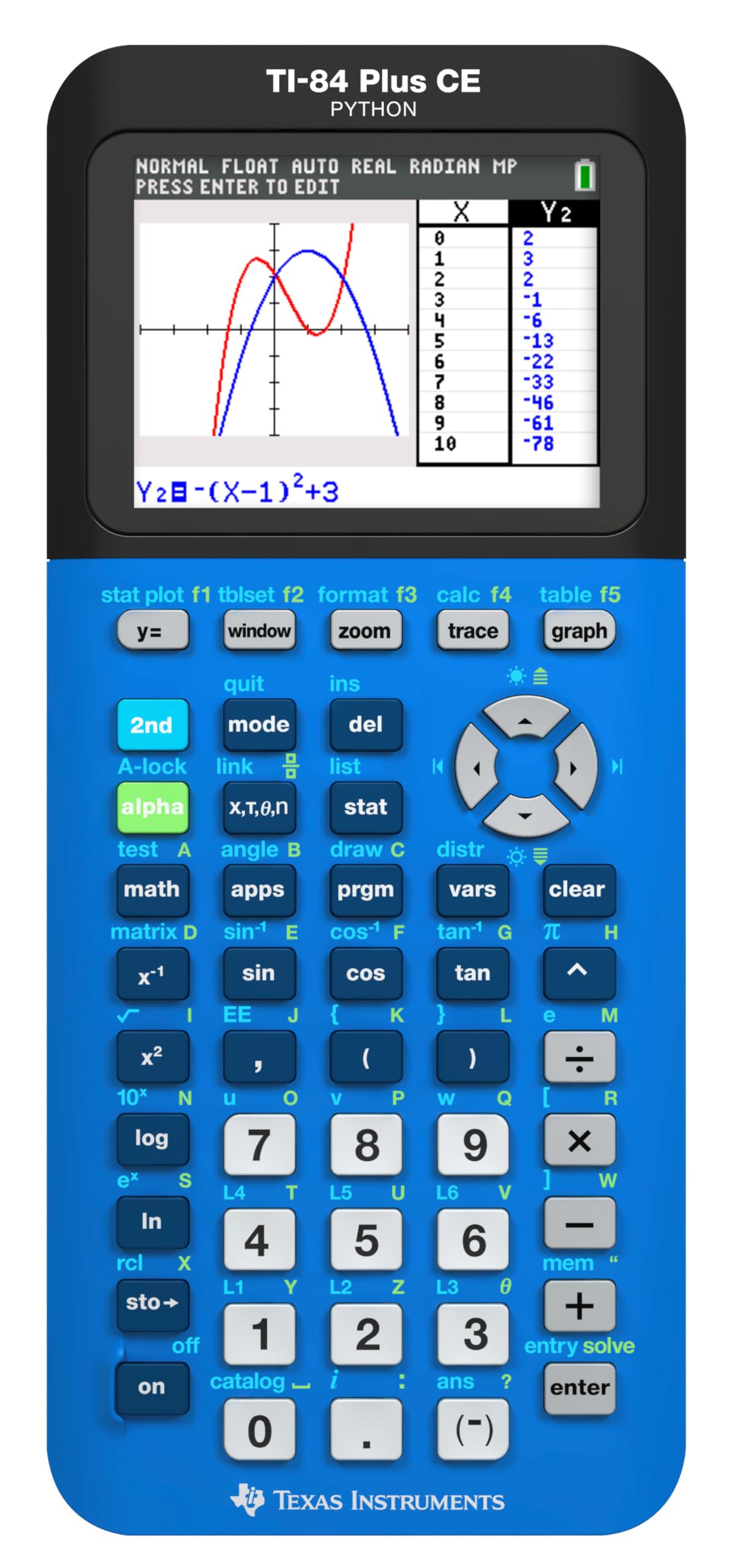 TI-84 Plus CE Graphing Calculator, Trinomial Teal