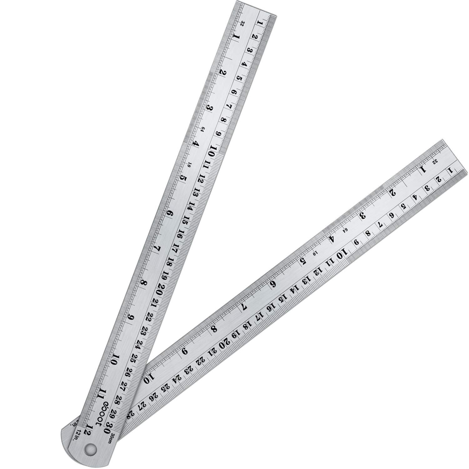 Eboot Stainless 2 Pack Steel Ruler 6 Inch and 12 Inch Metal Rule Kit with Conversion Table