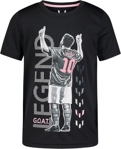 Boys' Lifestyle Short Sleeve Top, Loose-fit Shirt with Logo, Comfortable
