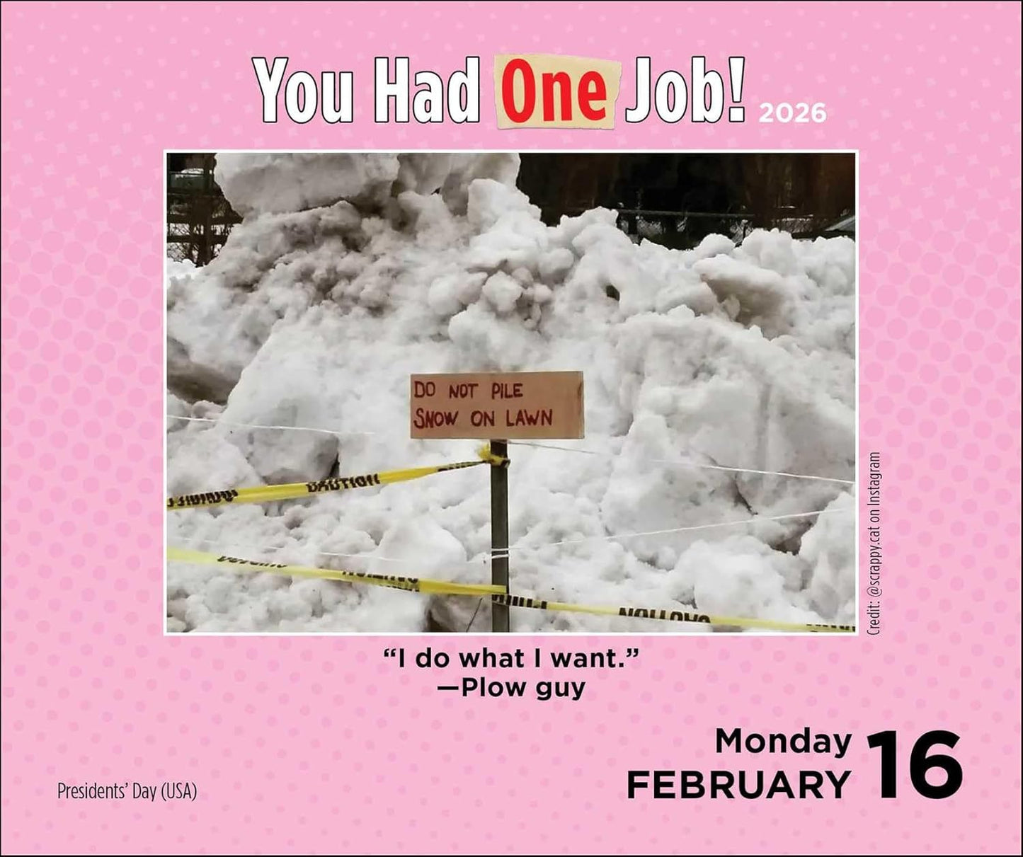 You Had One Job 2026 Day-to-Day Calendar