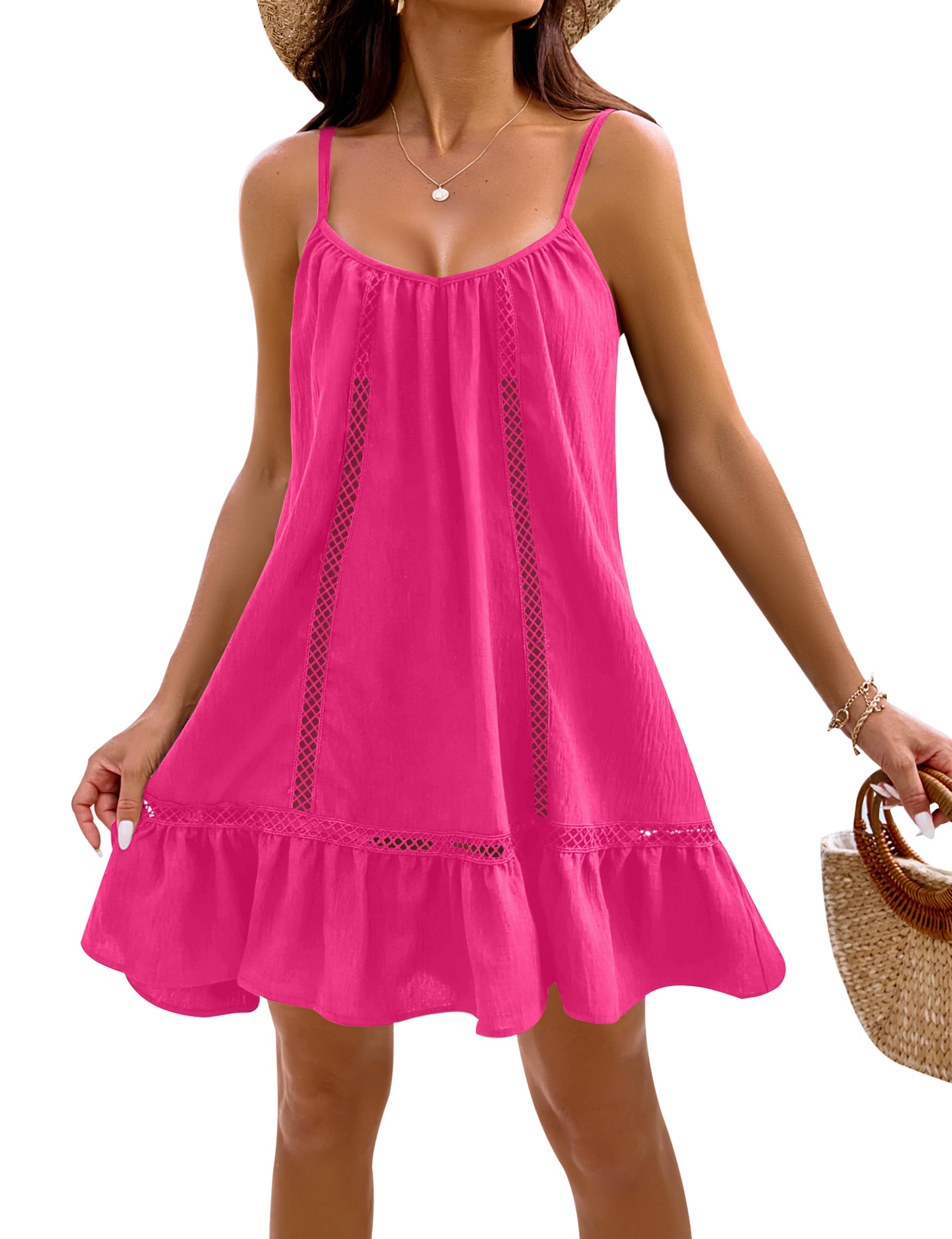 Blooming Jelly Womens Bathing Suit Cover Up Swim Beach Dresses Cover Ups Spaghetti Straps Swimsuit Coverups 2025