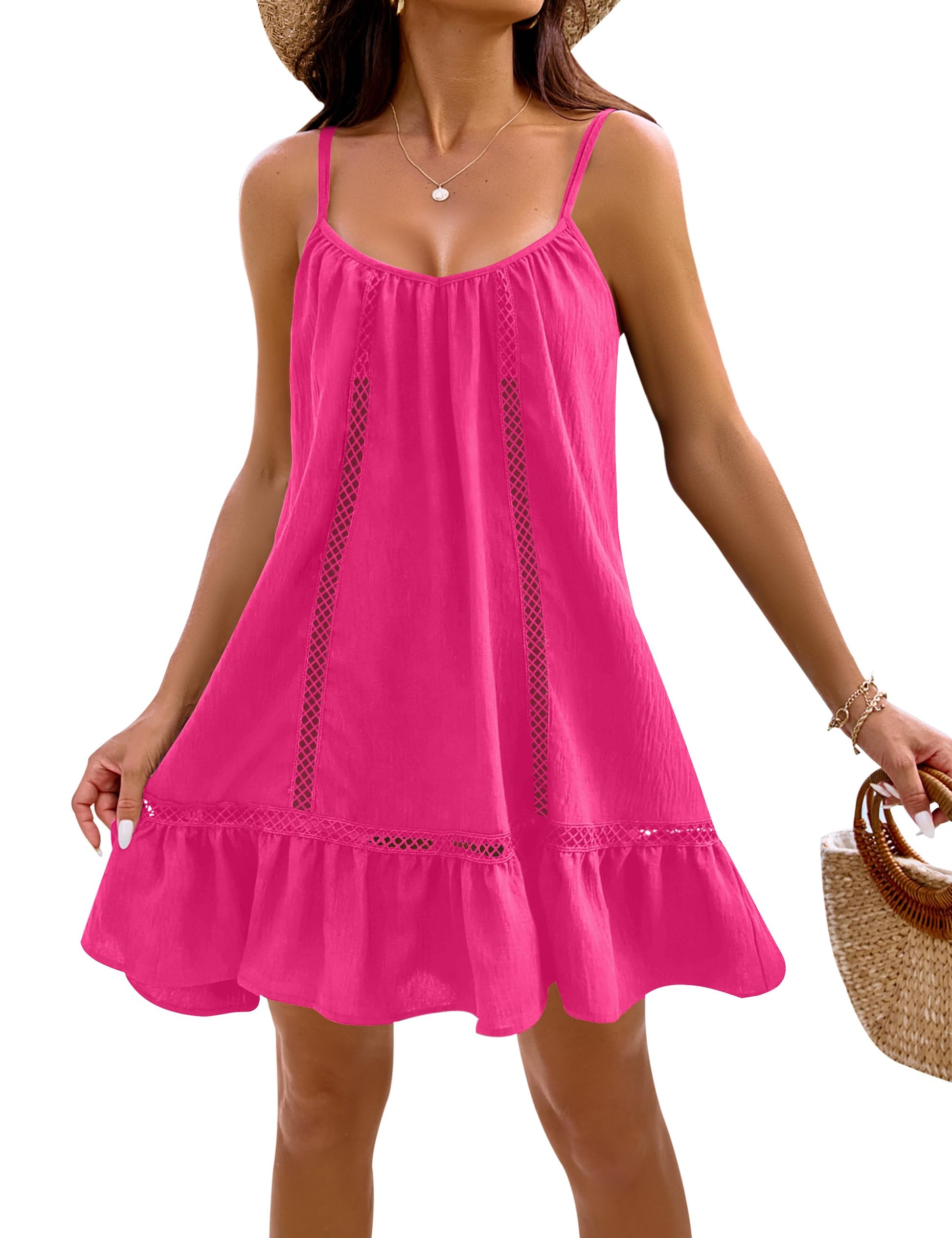 Blooming Jelly Womens Bathing Suit Cover Up Swim Beach Dresses Cover Ups Spaghetti Straps Swimsuit Coverups 2025