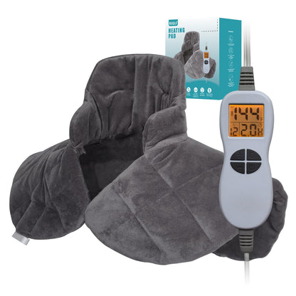 26" x 35" Flannel Neck&Shoulder&Back Heating Pad with 12 Temperature Settings&Countdown Timer, Pain Relief for Back/Neck/Shoulders/Menstrual Pain, Christmas Gifts for Women Men Mom Dad(Light Tan)