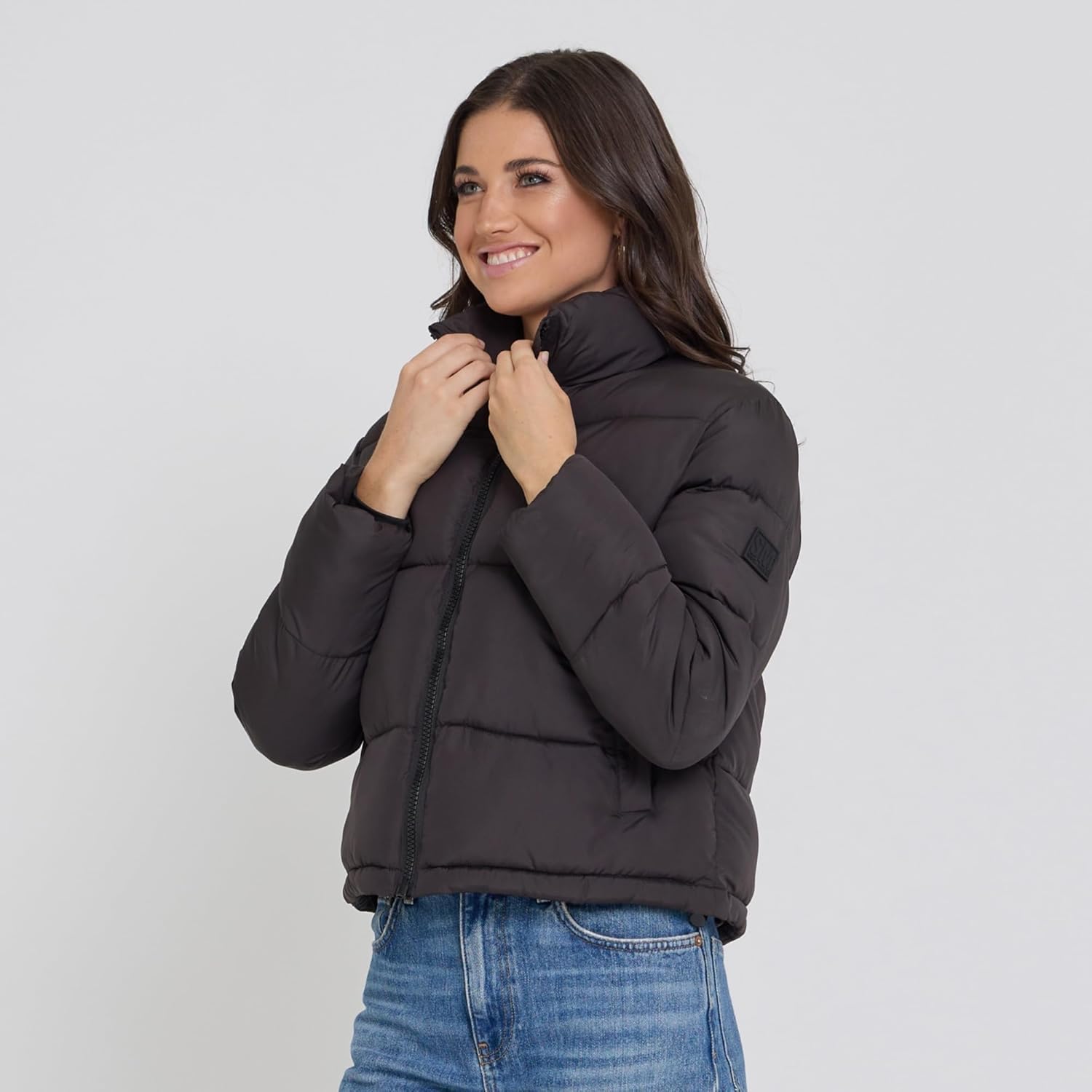 Steve Madden Cropped Puffer Jacket, Warm Winter Coats for Women, Trendy Cute Winter Jackets for Women