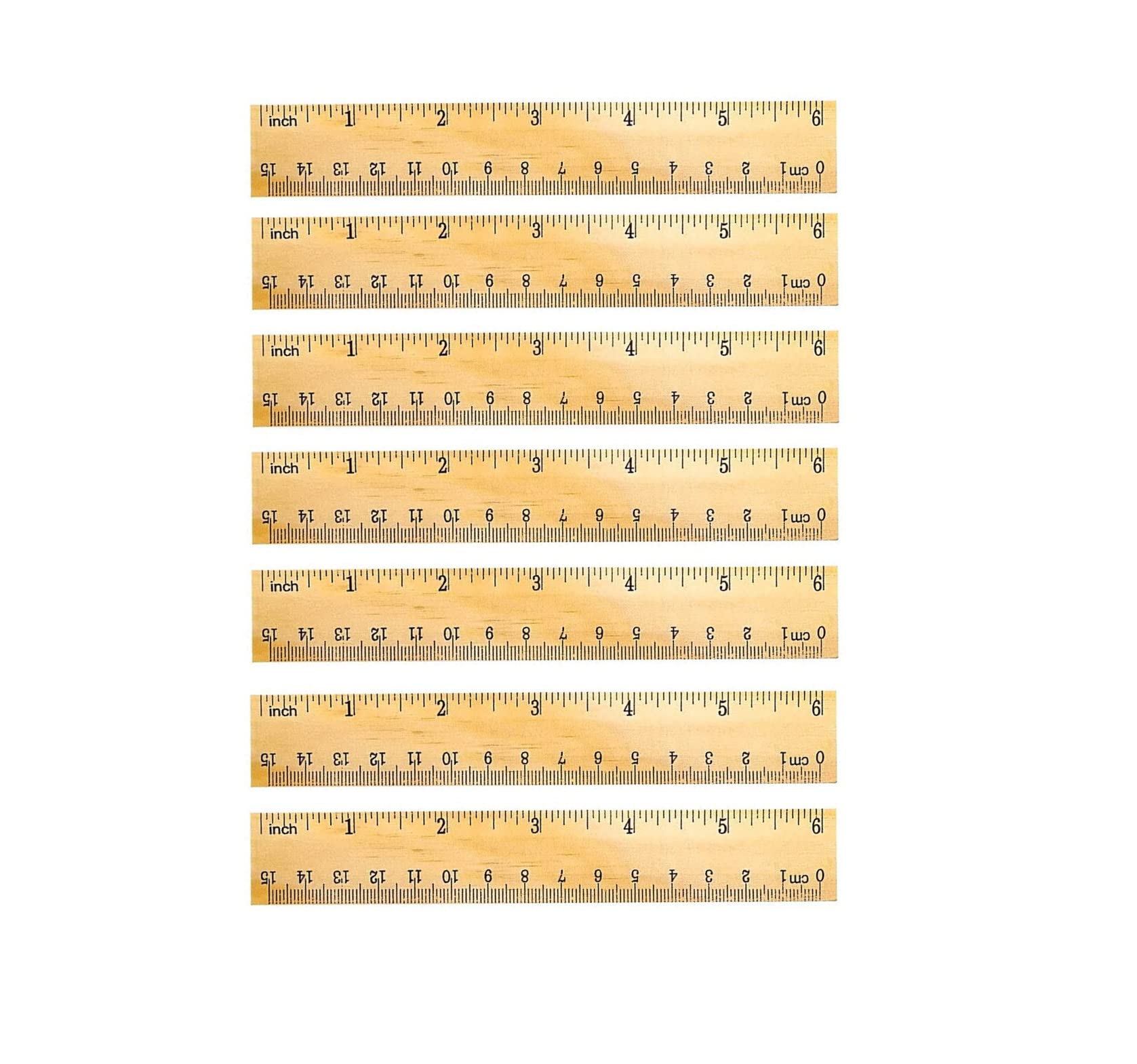 60 Pack Wooden Ruler 12 Inch Rulers Bulk Wood Measuring Ruler Office Ruler 2 Scale