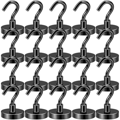 DIYMAG Magnetic Hooks, 30lbs+ Magnet Hook 2025 Cruise Cabin Ship Essentials Heavy Duty Strong Magnets Refrigerator Fridge Hanging for Classroom Beach Vacation Kitchen Grills Home 20 Pack (Silver)