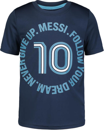 Boys' Lifestyle Short Sleeve Top, Loose-fit Shirt with Logo, Comfortable