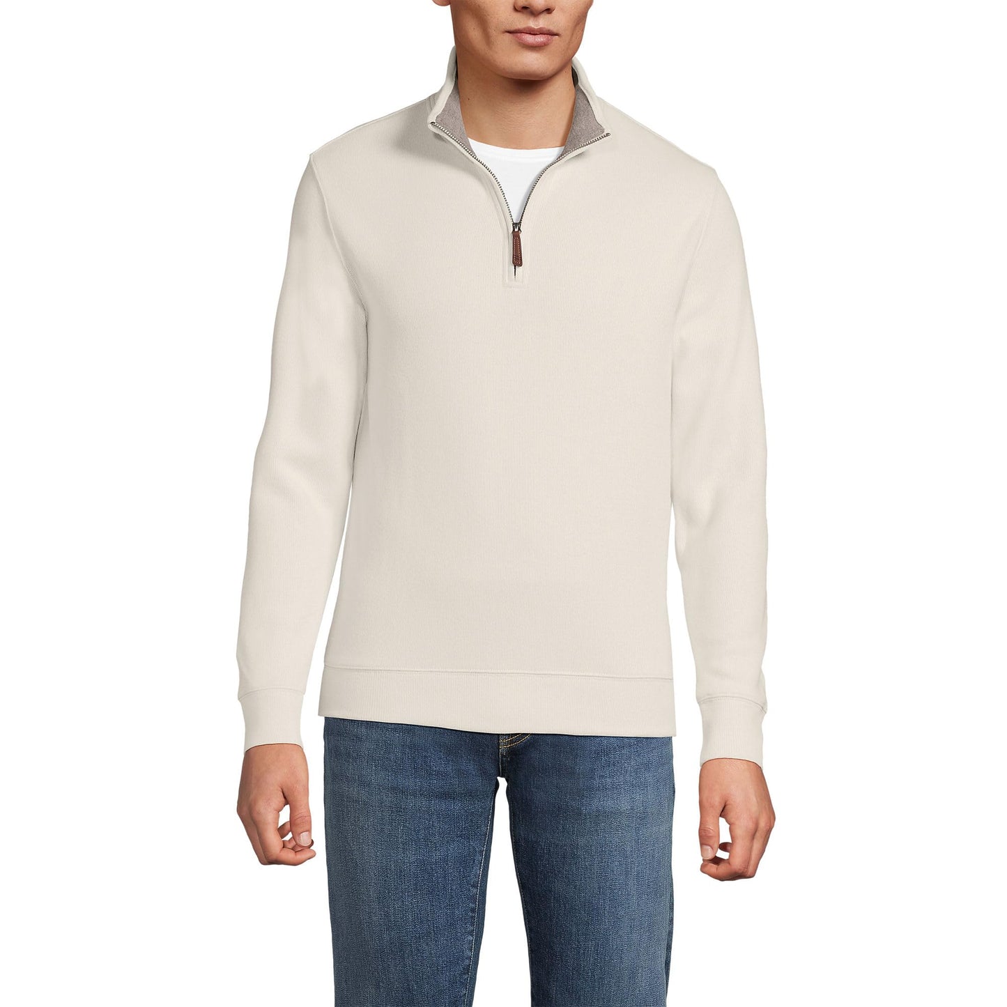 Lands' End Bedford Rib Quarter Zip Sweater