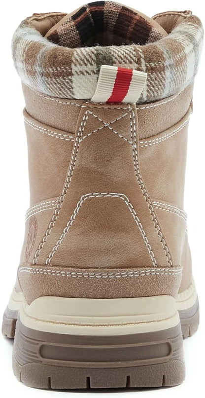 ANJOUFEMME Work Hiking Boots for Women Waterproof - Womens Outdoor Ankle Boots Lightweight Snow Winter Boots for Trekking Walking