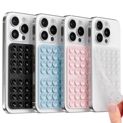Klearlook Silicone Suction Cup Phone Case Mount Double Sided, Sticky Phone Grip with Higher Suction Power for Cell Phone, Hands-Free Phone Accessories Holder for Selfies and Videos, Transparent