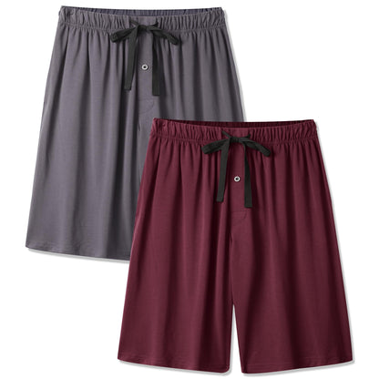 BAMBOO COOL Mens Pajama Pants Sleep Lounge Bottoms Soft Comfy Pj Pant Sleepwear with Pockets 2 Pack