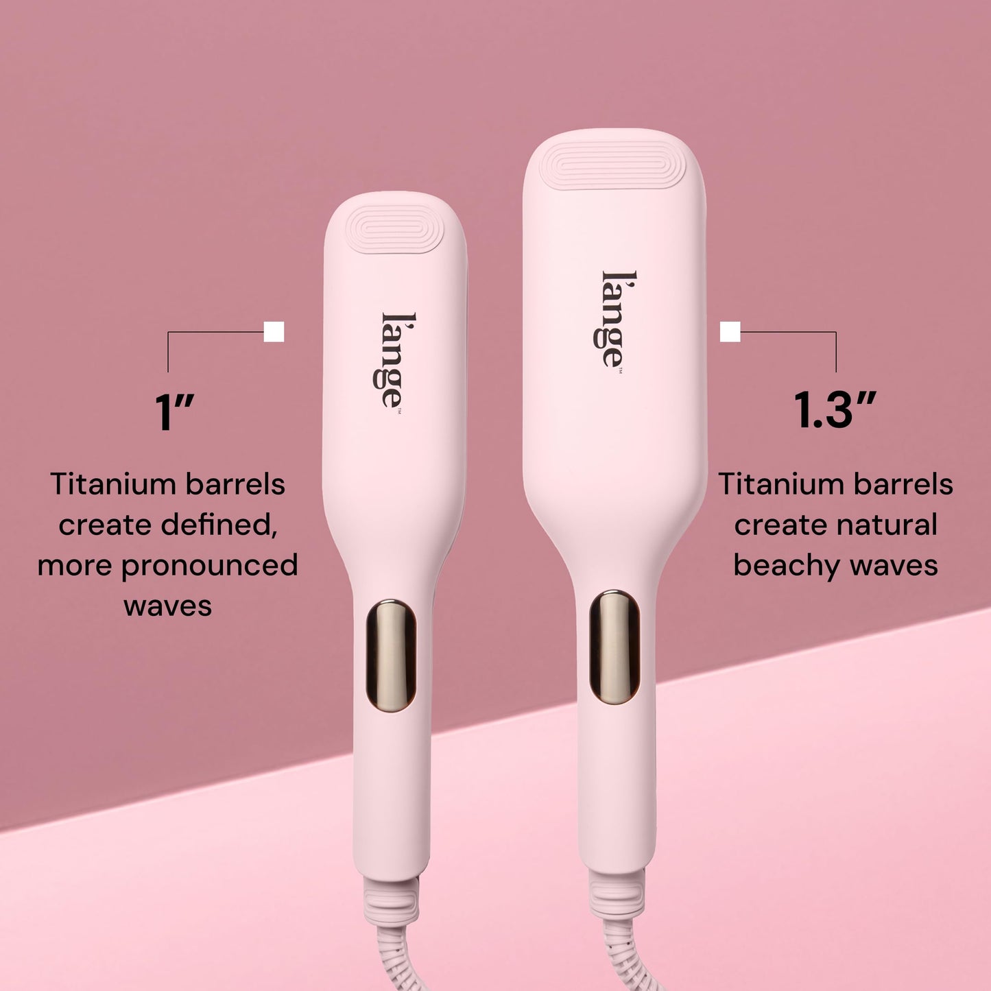 L'ANGE Hair SculptWaver Titanium Deep Wave Crimper | Modern Crimper for Easy, Uniform Waves & Sculpted Texture | Negative Ion Technology for Frizz-Free Shine & Smooth Hair (Blush - Large)