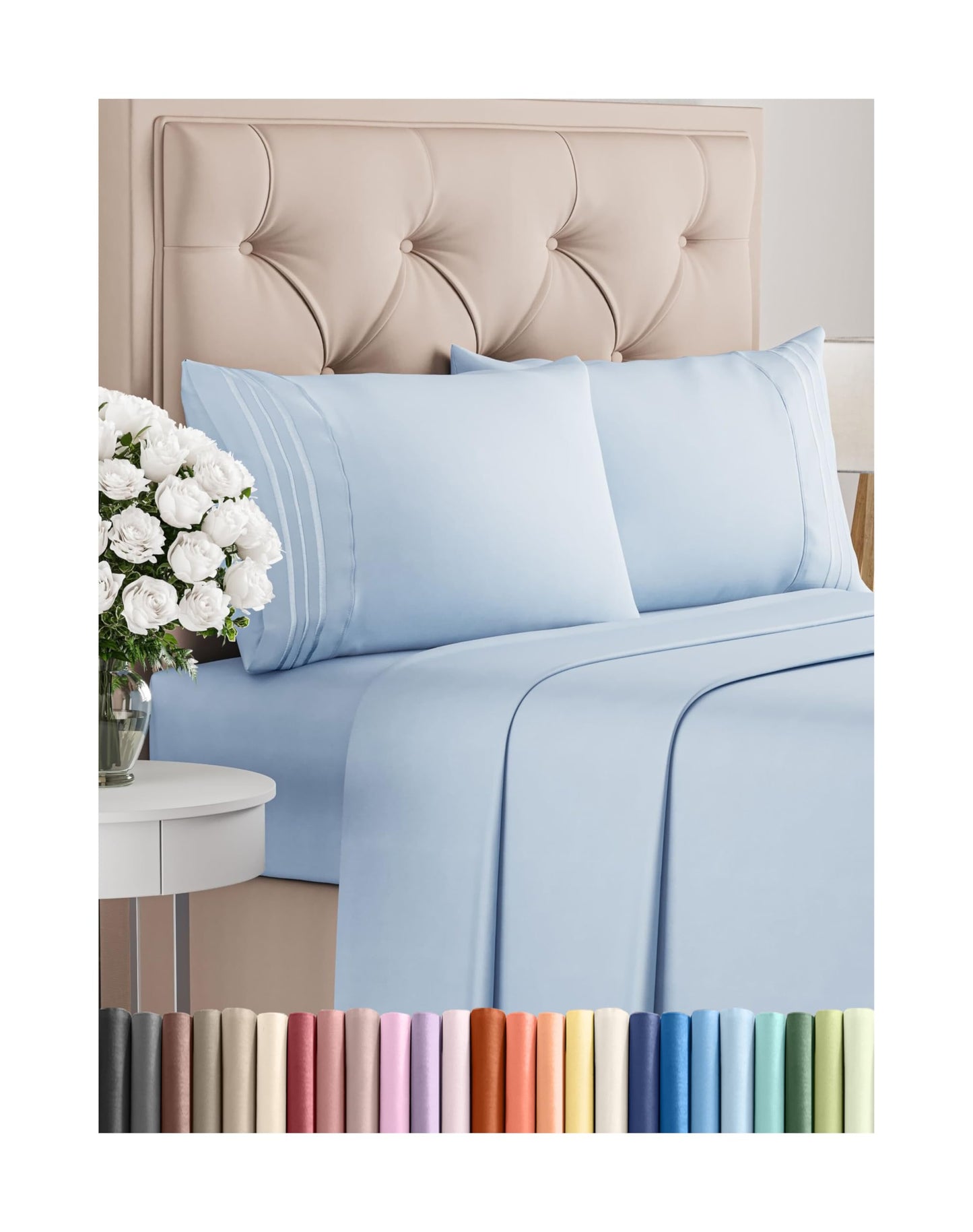 Queen Size 4 Piece Sheet Set - Comfy Breathable & Cooling Bed Sheets Set - Hotel Luxury Bedding for Women, Men, Kids, Teens, Boys & Girls - Deep Pockets, Ultra-Soft, Wrinkle Free - Oeko-Tex - Black
