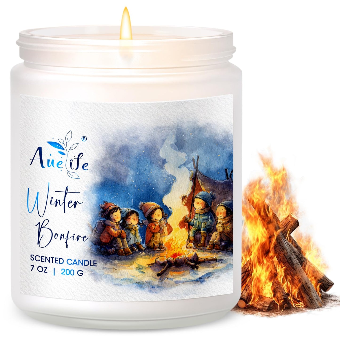 Auelife Spiced Vanilla Apple Scented Candle – 22oz Large 3-Wick Soy Candle, Cozy Fall & Autumn Candles for Home, Holiday Gift for Women & Men
