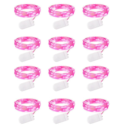 Brightown 12 Pack LED Fairy Lights Battery Operated String Lights - 7ft 20LED Waterproof Silver Wire Firefly Starry Moon Lights for DIY Crafts Wedding Table Centerpieces Party Bedroom Christmas