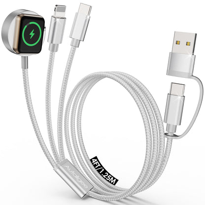 Travel Essentials for Apple Watch Charger,3 in 2 USB C Cable PD20W Block for Multi Charging Cable Cord,Vacation Camping RV Essentials Portable Designed for iWatch &iPhone 17-11 -4.1FT