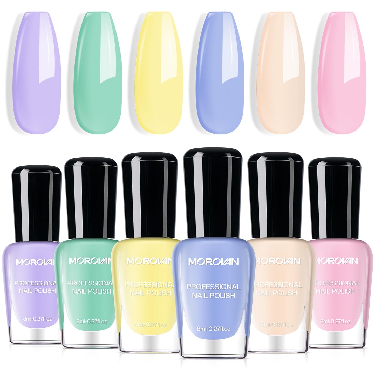 Morovan Christmas Nail Polish Set: 2025 Glitter Red Green Gold Silver Fingernail Polish Kit with Sticker Winter Quick Dry Regular Nail Polish Pack Manicure Gifts for Women Girls Holiday Party