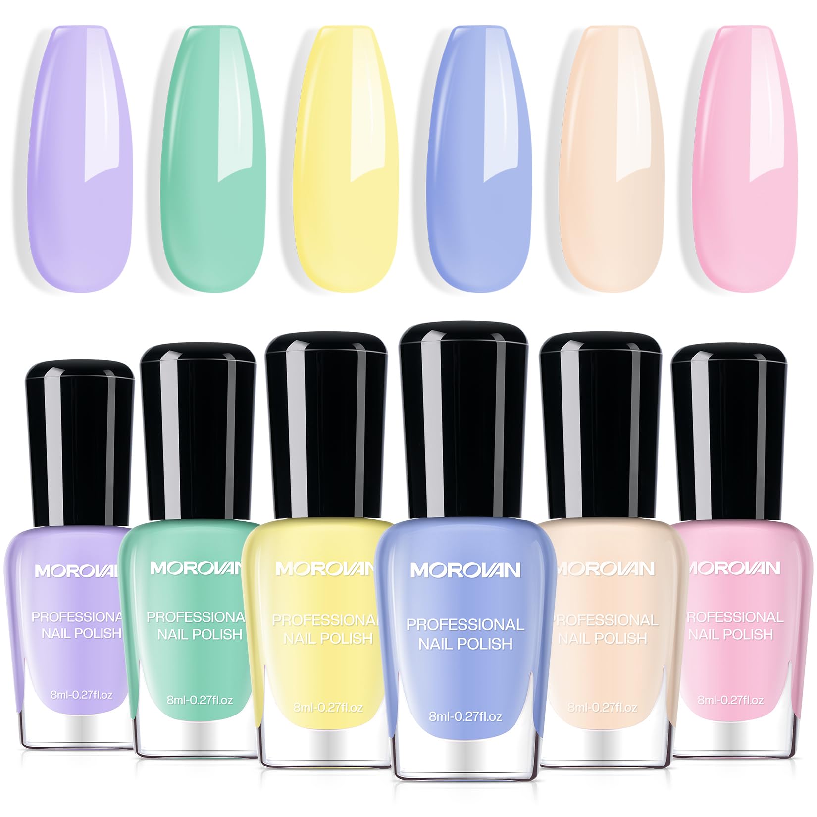 Morovan Christmas Nail Polish Set: 2025 Glitter Red Green Gold Silver Fingernail Polish Kit with Sticker Winter Quick Dry Regular Nail Polish Pack Manicure Gifts for Women Girls Holiday Party