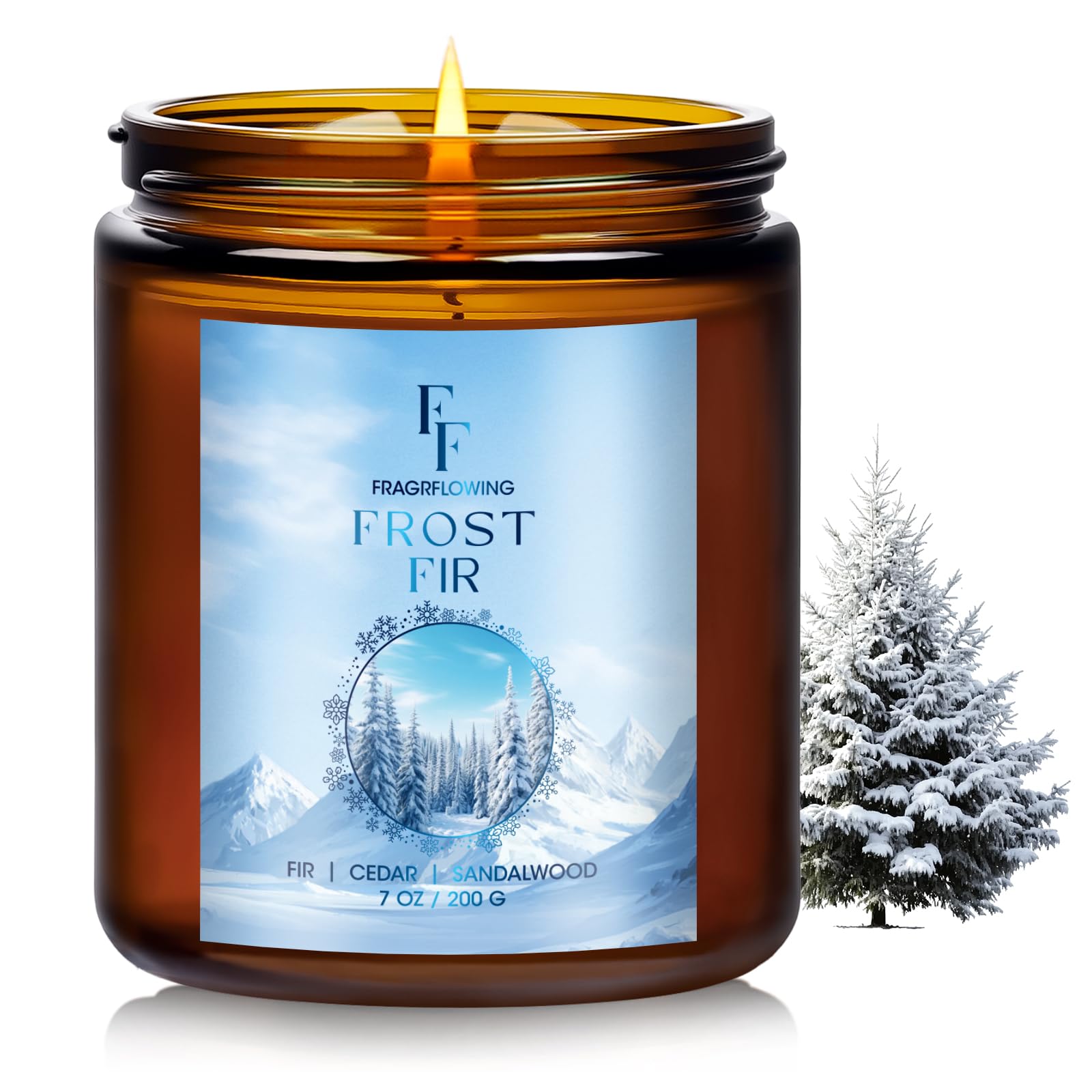 Christmas Candles Set, Scented Candles for Home, 4 Pack Holiday Natural Soy Candles, Christmas Gifts for Women Men, Festival Fragrance of Balsam Cedar/Cookies/Mulled Cider/Cinnamon