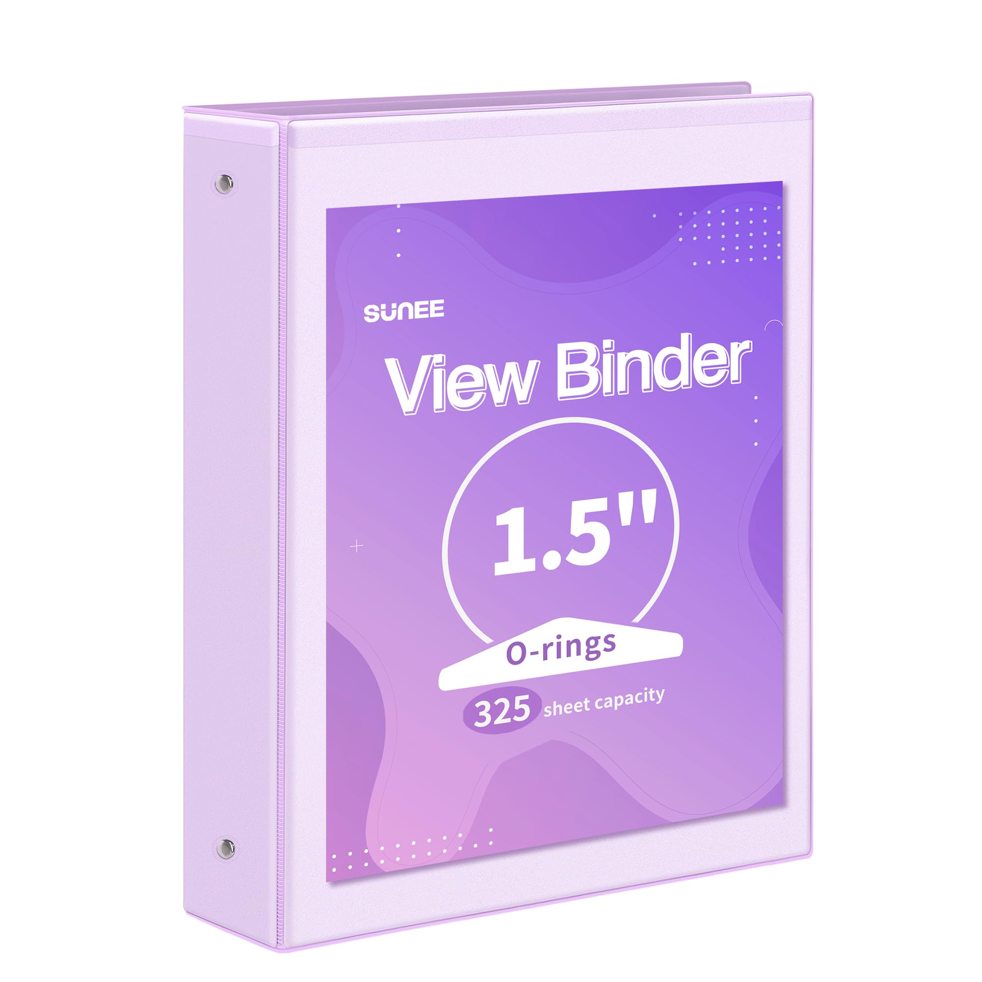 SUNEE 3 Ring Binder 1 Inch 1 Pack, Clear View Binder Three Ring PVC-Free (Fit 8.5x11 Inches) for School or Office Supplies, White