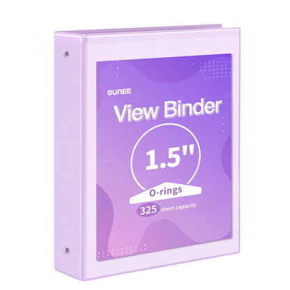 SUNEE 3 Ring Binder 1 Inch 1 Pack, Clear View Binder Three Ring PVC-Free (Fit 8.5x11 Inches) for School or Office Supplies, White