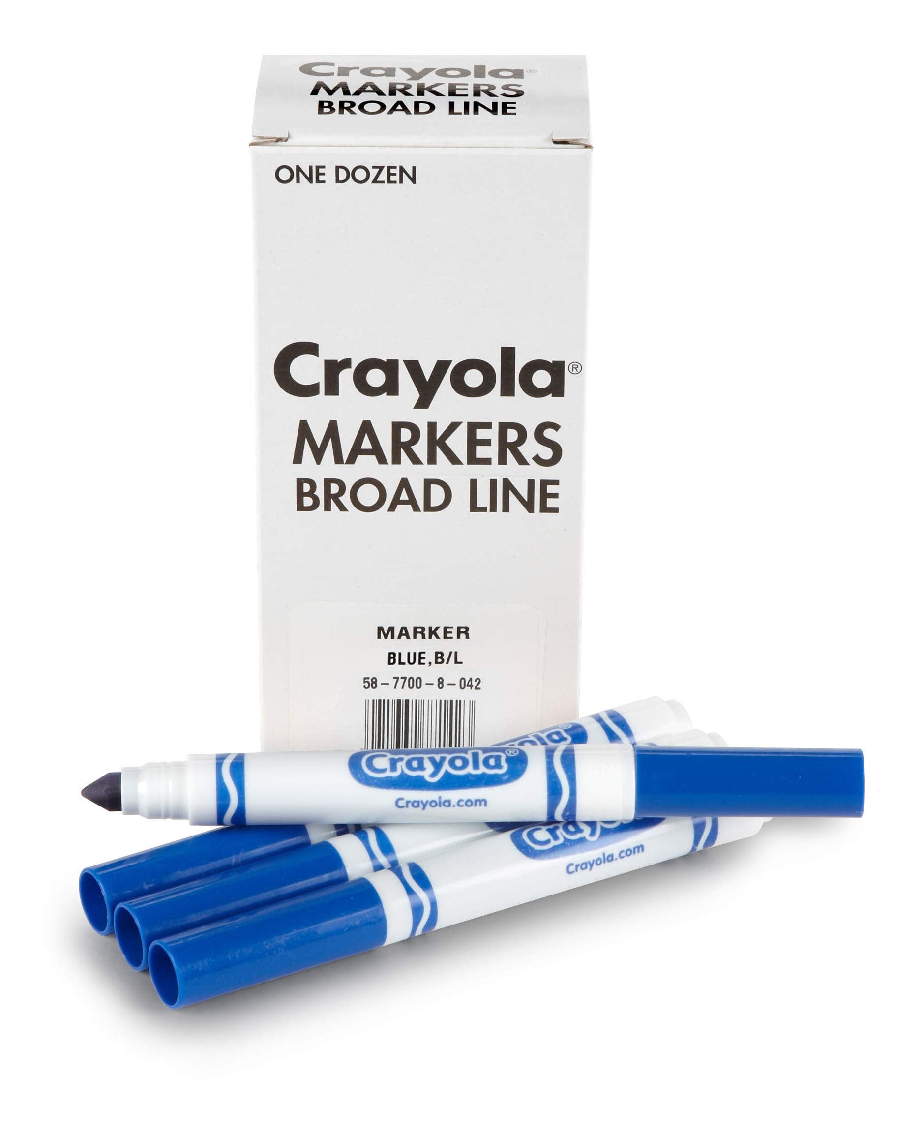 Crayola Broad Line Markers - Black (12ct), Markers for Kids, Bulk School Supplies for Teachers, Nontoxic, Marker Refill with Reusable Box