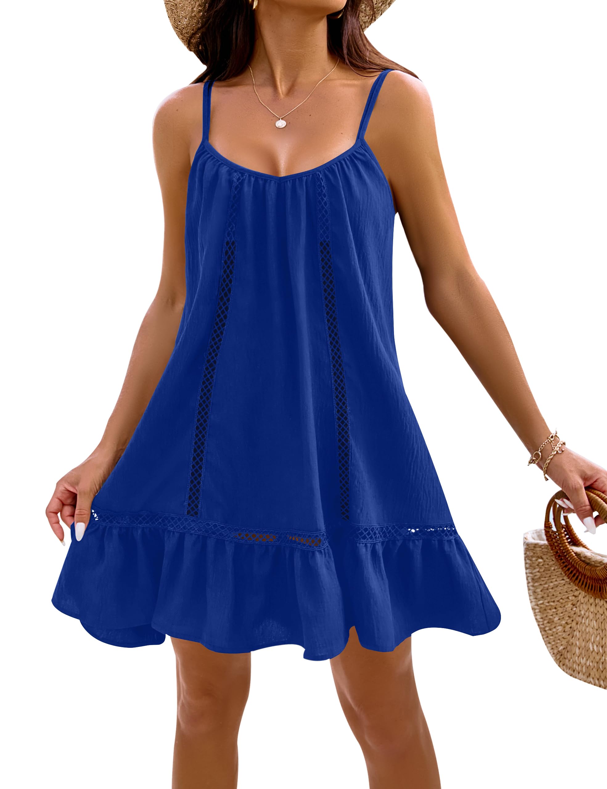 Blooming Jelly Womens Bathing Suit Cover Up Swim Beach Dresses Cover Ups Spaghetti Straps Swimsuit Coverups 2025