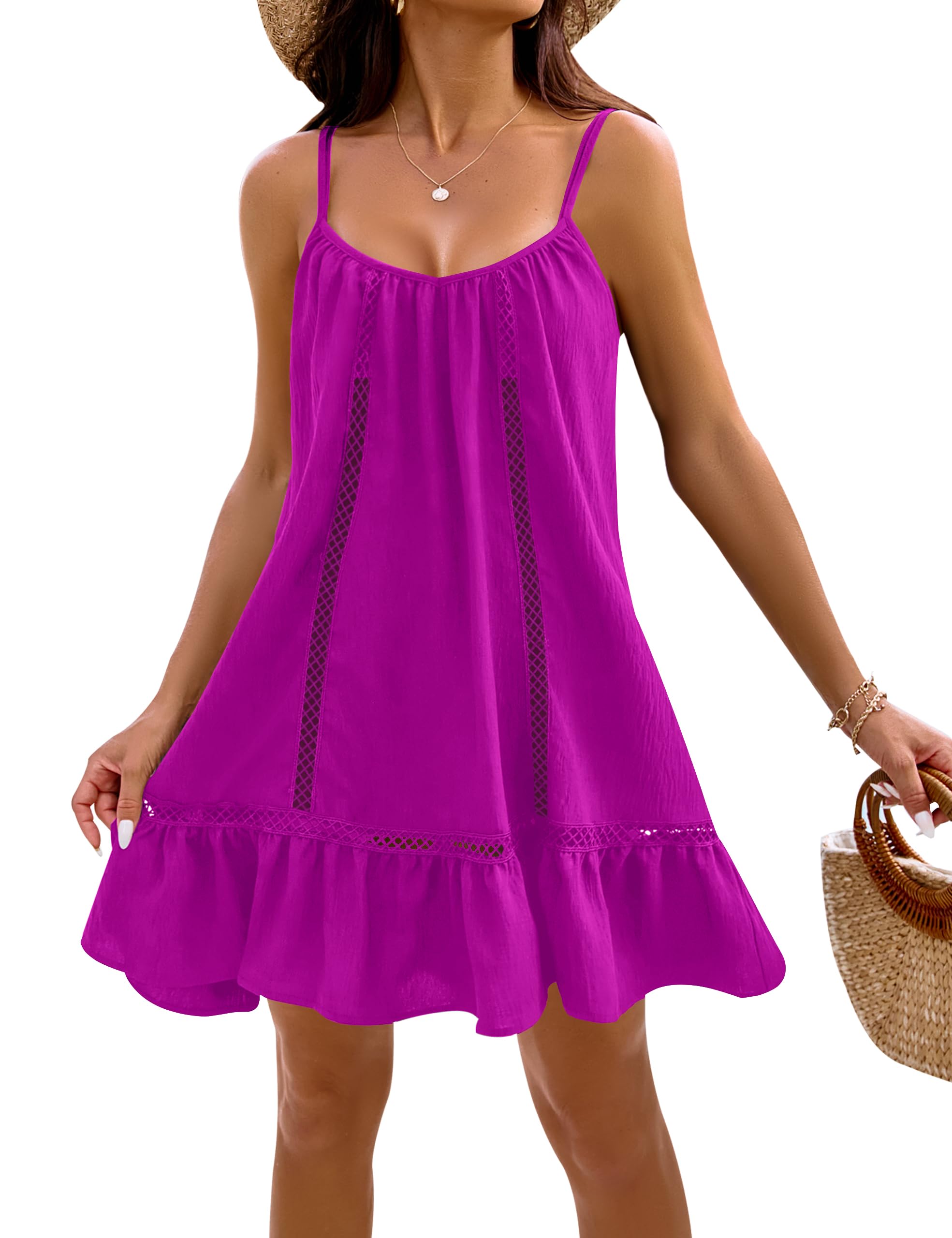 Blooming Jelly Womens Bathing Suit Cover Up Swim Beach Dresses Cover Ups Spaghetti Straps Swimsuit Coverups 2025