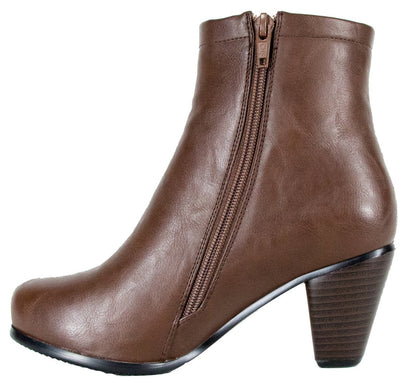 Llynda More Women's 'More Light' Faux Leather Comfortable Mid Heel Ankle Boot