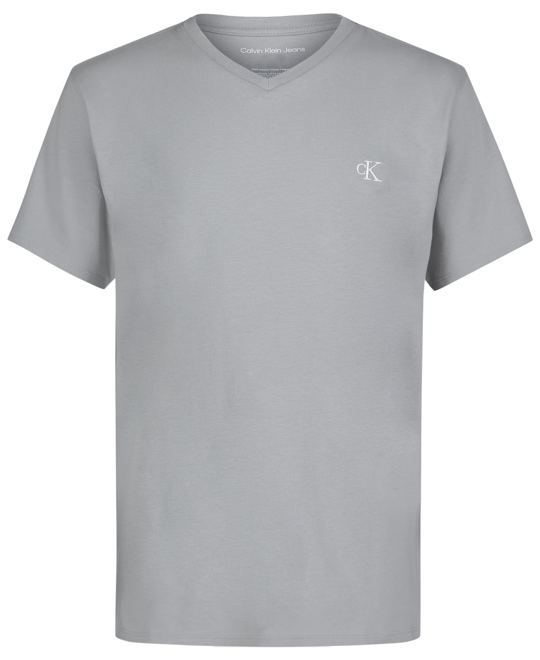 Calvin Klein Boys' Short Sleeve Solid V-Neck T-Shirt, Soft, Comfortable, Relaxed Fit