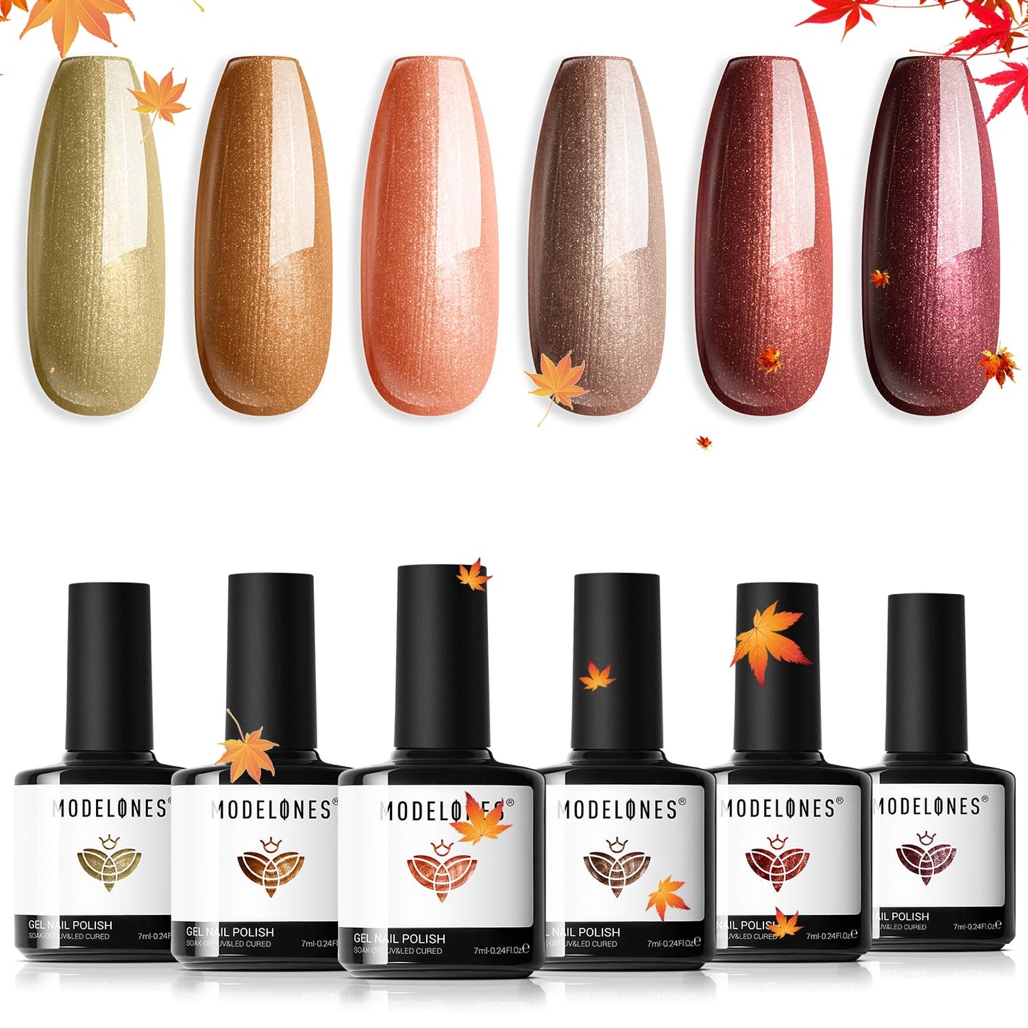 modelones Christmas Gel Nail Polish Set, 6 Colors Cat Eye Red Green Glitter Gold Silver Winter Gel Polish Kit with Magnet Nail Stickers Soak Off Led Nail Art Manicure Salon DIY New Year Holiday Gifts
