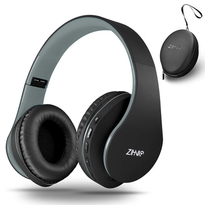 ZIHNIC Bluetooth Headphones Over-Ear, Foldable Wireless and Wired Stereo Headset Micro SD/TF, FM for Cell Phone,PC,Soft Earmuffs &Light Weight for Prolonged Wearing(Rose Gold)