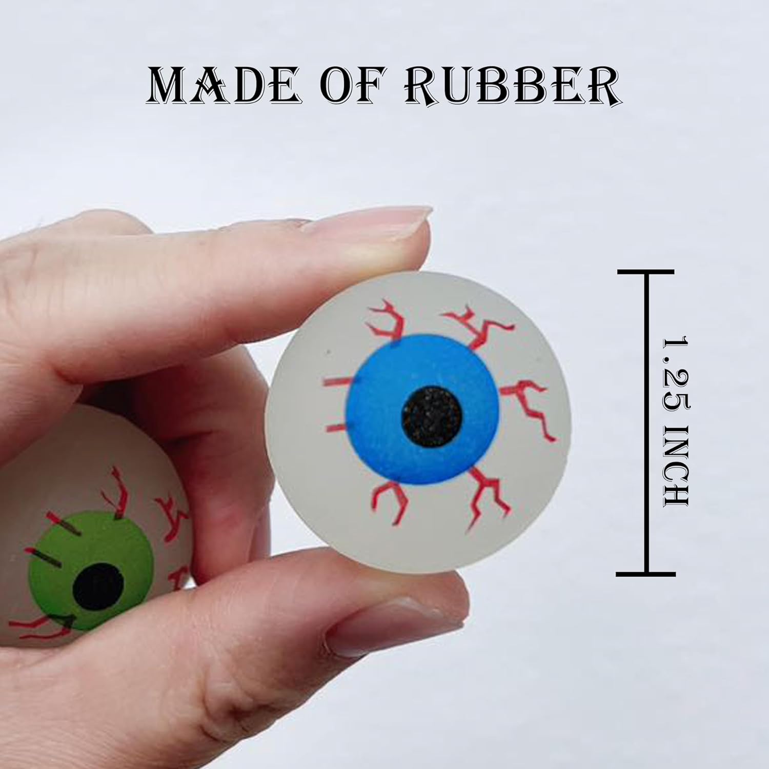 GiftExpress 24ct, 32MM Glow in The Dark Eyeball/Glow in The Dark Bouncy Ball/Halloween Supplies/Halloween Treats/Halloween Toys/Toy Eyeball (24 pc Eyeball)