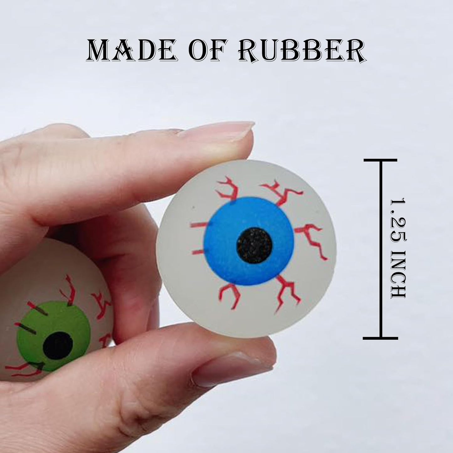 GiftExpress 24ct, 32MM Glow in The Dark Eyeball/Glow in The Dark Bouncy Ball/Halloween Supplies/Halloween Treats/Halloween Toys/Toy Eyeball (24 pc Eyeball)