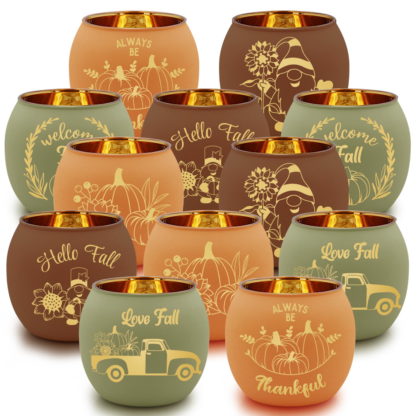 Black Halloween Table Centerpieces Candle Holders 12 PCS, Jack O Lantern Tealight Votive Candle Holders, Indoor Halloween Decorations for Mantel Coffe Table Decor