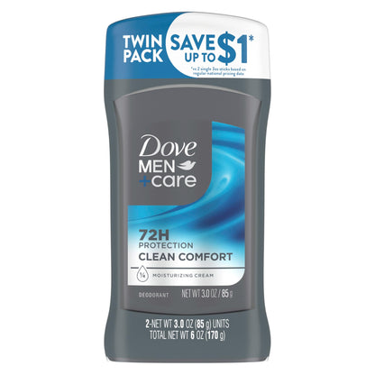 Dove Men + Care Antiperspirant Deodorant, 72hr Sweat & Odor Protection, Vitamin E, Triple Moisturizer, 4 Pack