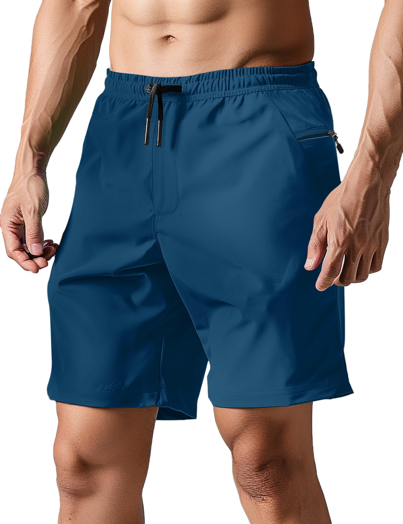 TUONROAD Mens Swim Trunks with Compression Liner 2 in 1 Board Shorts 7 Inch Quick Dry Swimming Shorts with Zipper Pockets