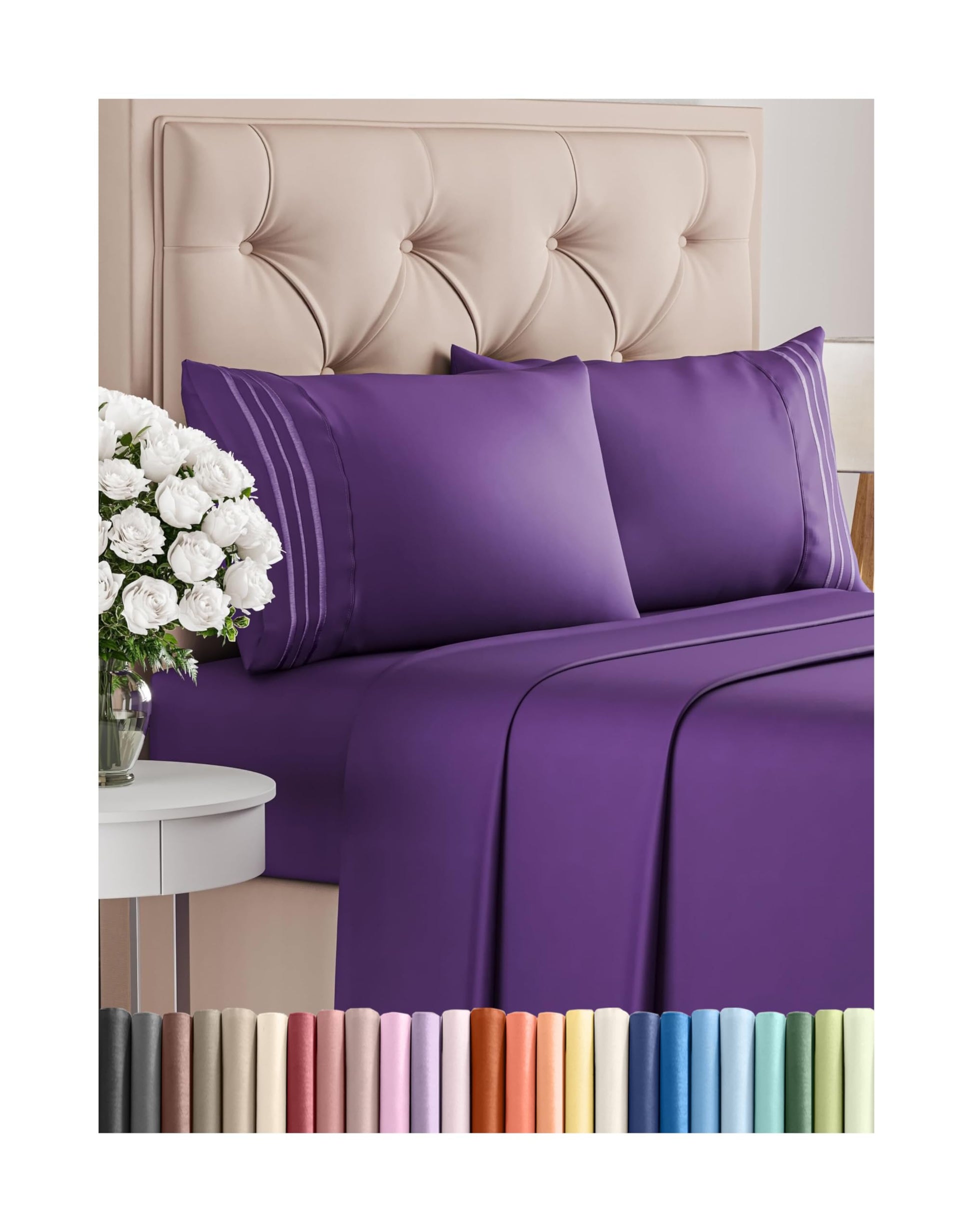 Queen Size 4 Piece Sheet Set - Comfy Breathable & Cooling Bed Sheets Set - Hotel Luxury Bedding for Women, Men, Kids, Teens, Boys & Girls - Deep Pockets, Ultra-Soft, Wrinkle Free - Oeko-Tex - Black