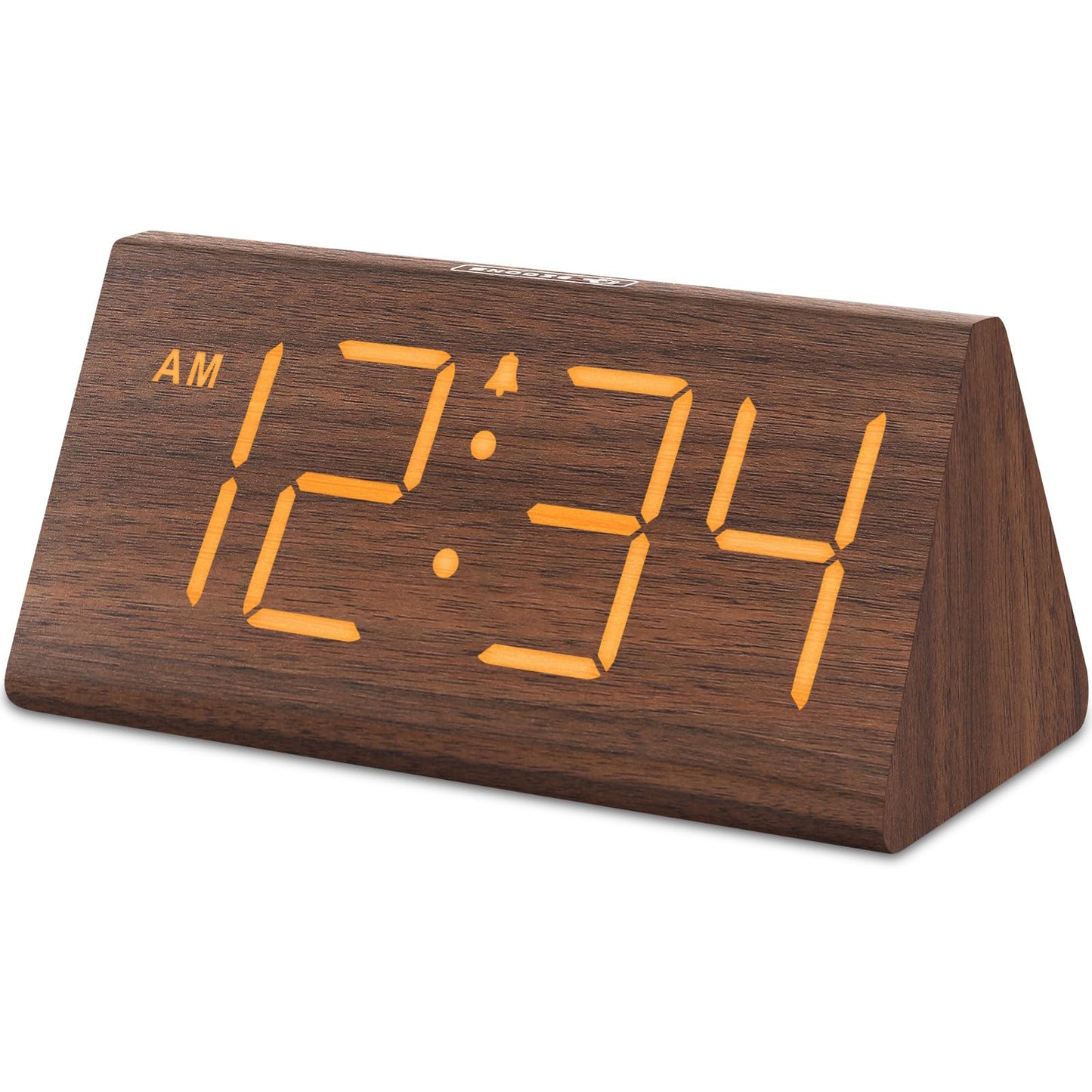 DreamSky Wooden Digital Alarm Clocks for Bedrooms - Electric Desk Clock with Large Numbers, USB Port, Battery Backup Alarm, Adjustable Volume, Dimmer, Snooze, DST, 12/24H, Wood Décor (White)