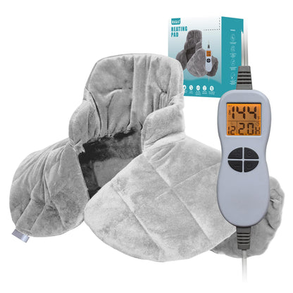 26" x 35" Flannel Neck&Shoulder&Back Heating Pad with 12 Temperature Settings&Countdown Timer, Pain Relief for Back/Neck/Shoulders/Menstrual Pain, Christmas Gifts for Women Men Mom Dad(Light Tan)