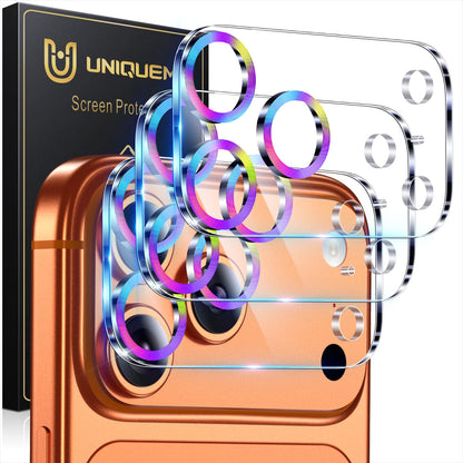 UniqueMe Compatible for 3 Pack iPhone 17 Pro Camera Lens Protector - [Drop Protection] 9H Tempered Glass Camera Cover Screen [Update New Version]【Not for 17 Pro Max】