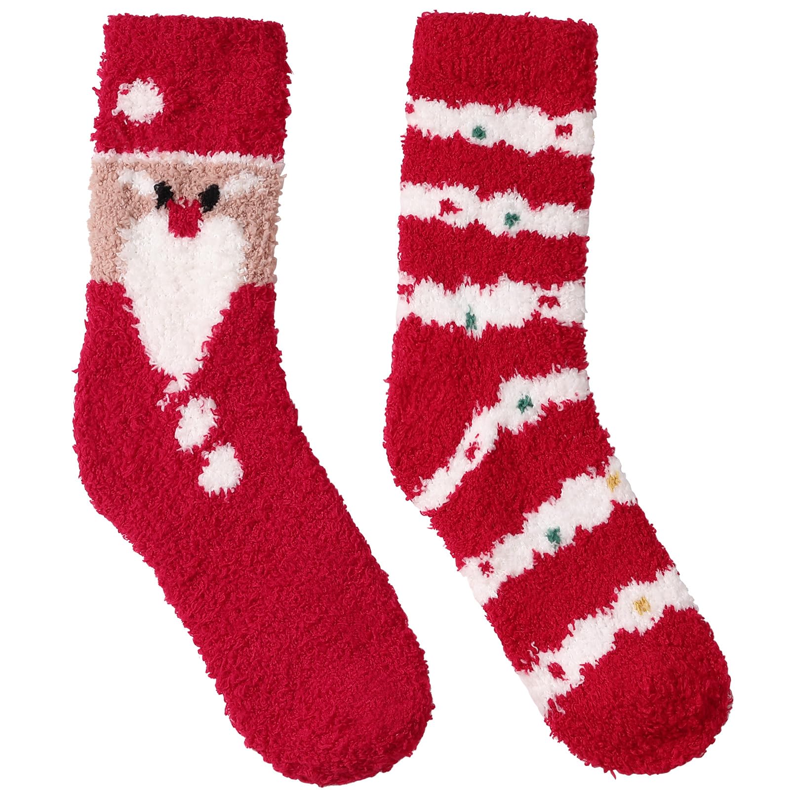 Pleneal Fuzzy Socks for Women - 5 Pairs Womens Christmas Fuzzy Socks, Warm Winter Fluffy Sock Christmas Accessories