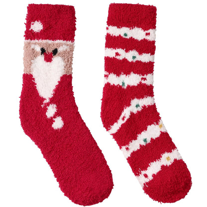 Pleneal Fuzzy Socks for Women - 5 Pairs Womens Christmas Fuzzy Socks, Warm Winter Fluffy Sock Christmas Accessories